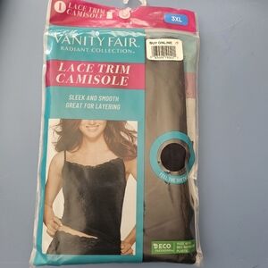 Vanity Fair Black Lace Trim Camisole
